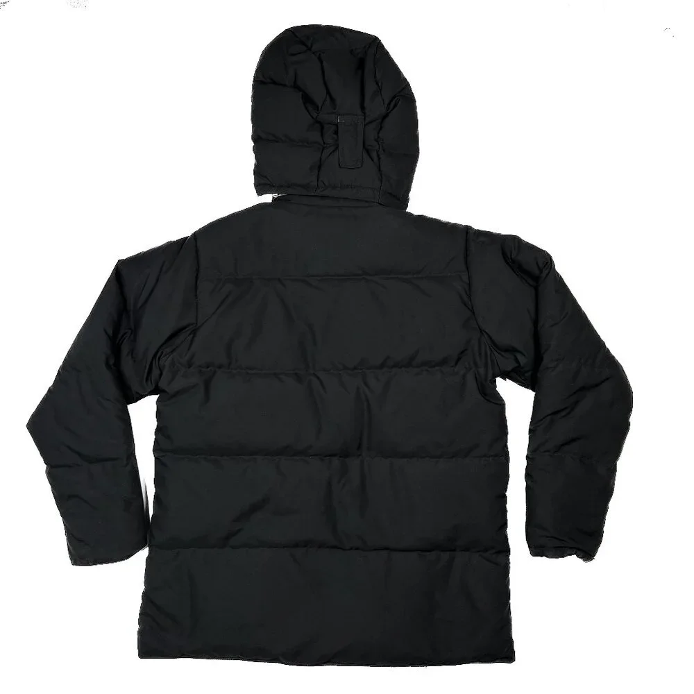 L.L. Bean Y2K Vintage Goose Down Puffer Black Hooded Parka WinterJacket Size M - Picture 5 of 7